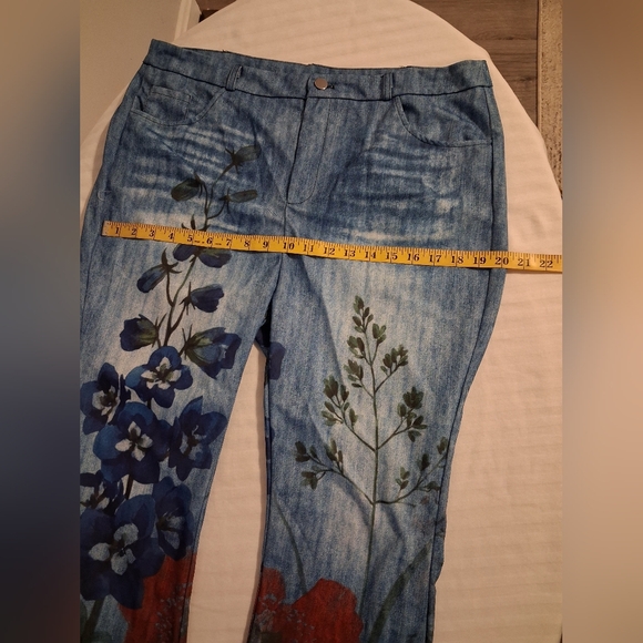 Floral Print Blue Pants - Picture 9 of 16